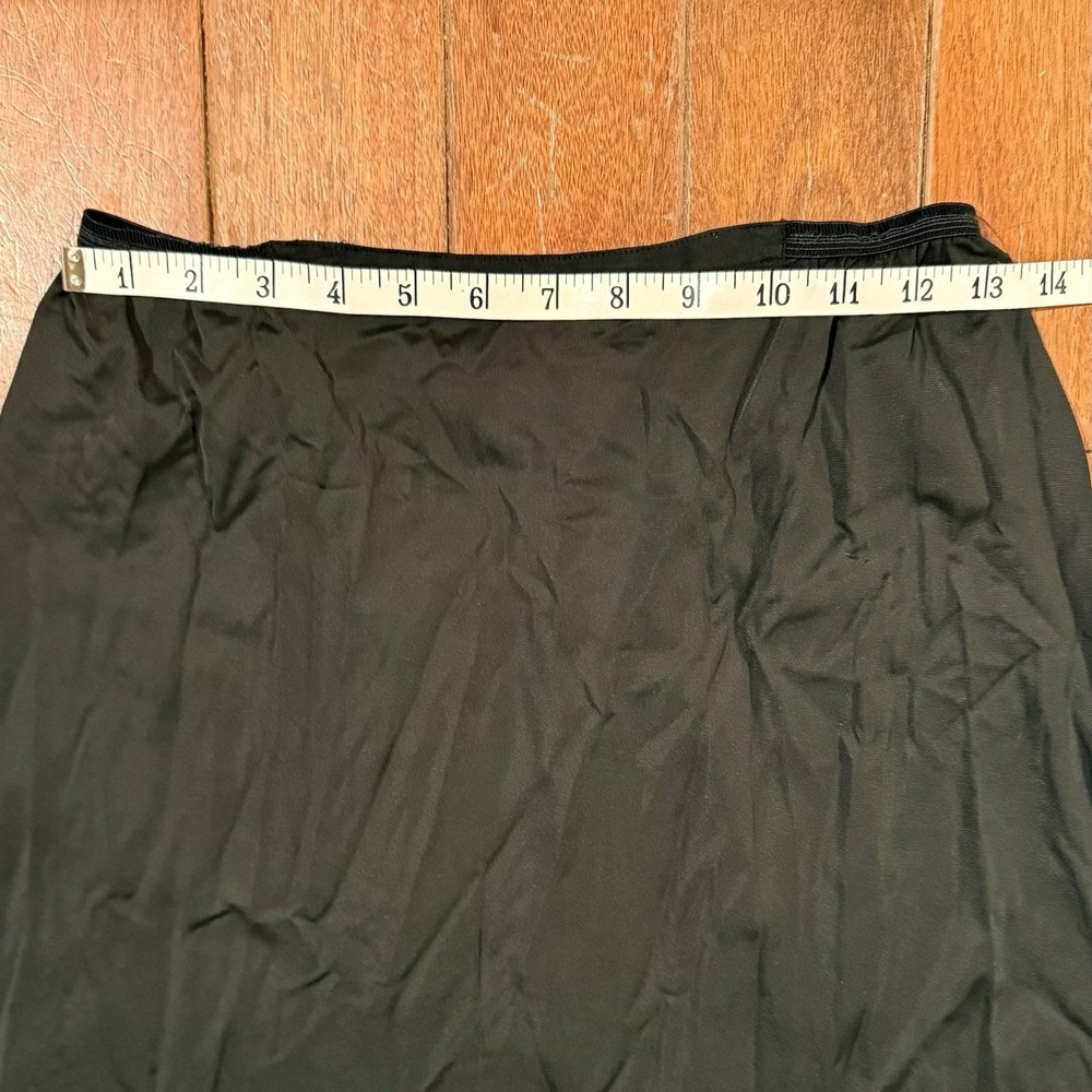 VTG Gossard ARTEMIS Half Slip Flared Skirt Nylon Black Lace Floral Flowers Sz M - Picture 6 of 6